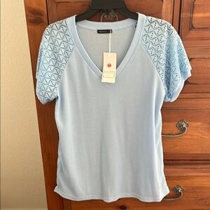 Blue Fitted Tee Short Sleeve